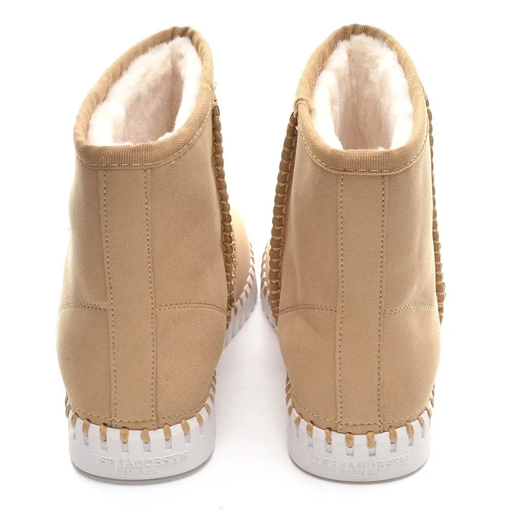 Ilse Jacobsen Tulip Latte Faux Fur Lined Boots 38 New